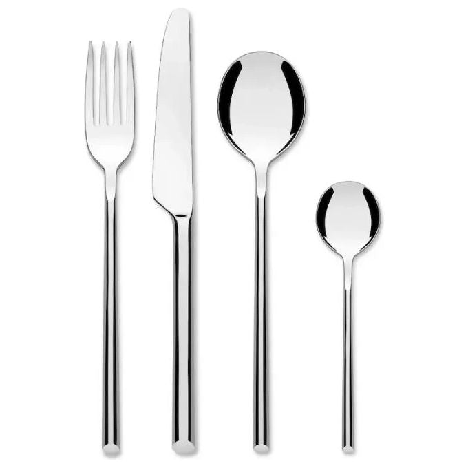 Alessi CLIVO24PZ Clivo Set di Posate 24 Pezzi Acciaio Inossidabile 18-10 Lavabile in Lavastoviglie colore Argento
