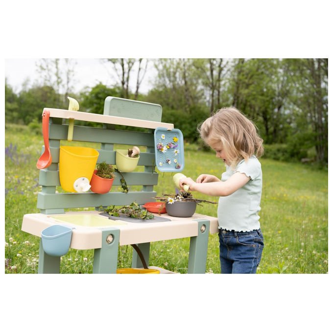 Smoby 3032168402089 Smoby Life Cucina da Gioco con Acqua e Sabbia 15 Accessori (72x36x99 cm) colore Multicolore