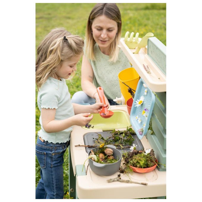 Smoby 3032168402089 Smoby Life Cucina da Gioco con Acqua e Sabbia 15 Accessori (72x36x99 cm) colore Multicolore