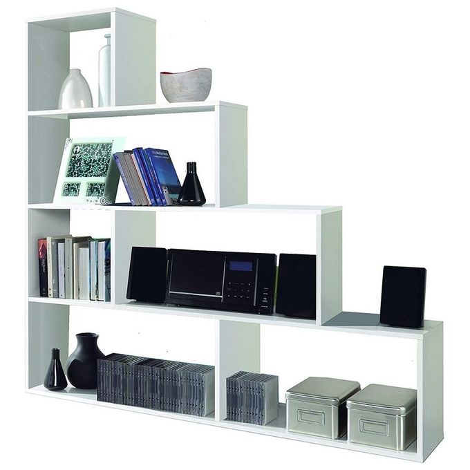 Libreria da terra Kafka A03 con 6 scomparti 145x29x145  Bianco