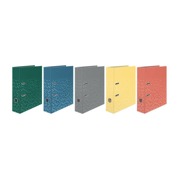 Herma 20110 Sortiment Motivordner Color Standard Raccoglitore A4 in Cartone Robusto con Meccanismo a Leva e Griffo 5 Pezzi colore Assortito