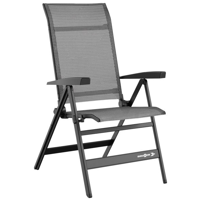 Brunner 0404007N.C42M Travelounger Air Sedia da Campeggio Pieghevole Schienale Regolabile in 8 Posizioni Tessuto Softilene Struttura in Alluminio 4.7 Kg colore Grigio