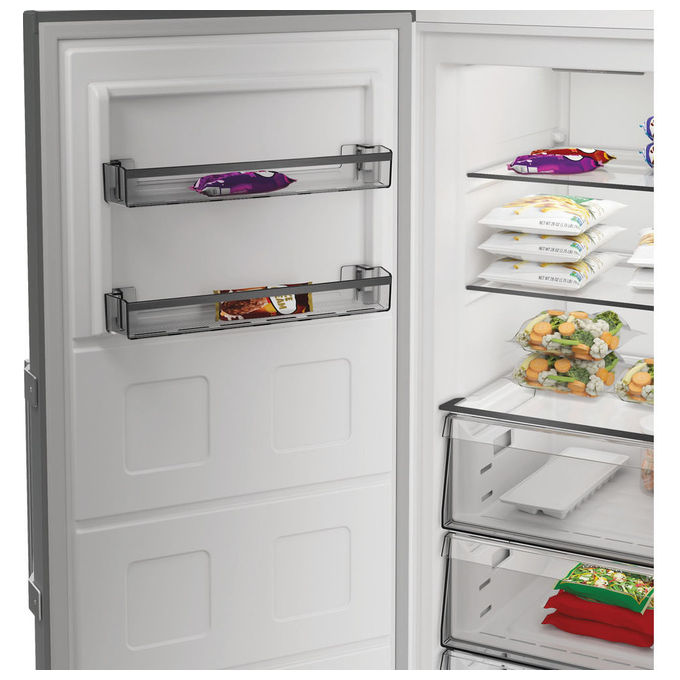 Whirlpool WHMFF6312XP4 Congelatore Verticale 286 L 186.5 cm Classe E 34 dB No Frost Porte Reversibili (59.7x70.9x186.5 cm) colore Acciaio inox