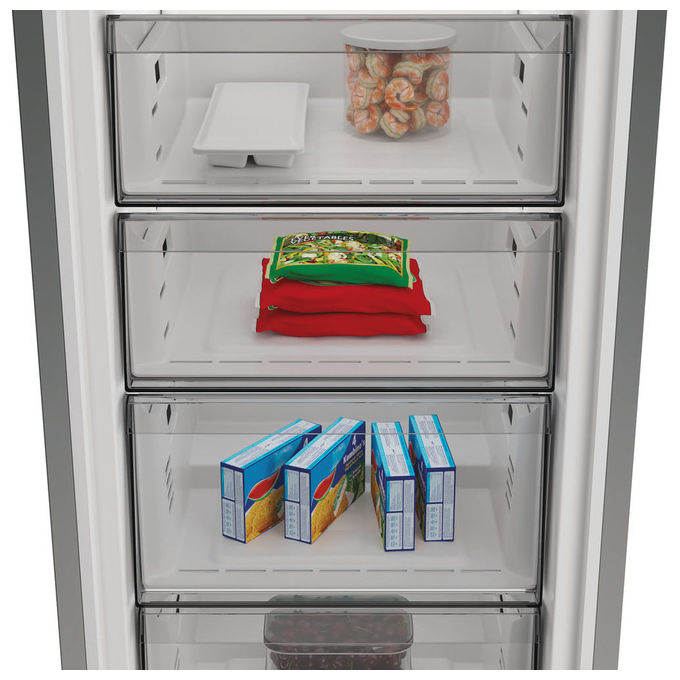 Whirlpool WHMFF6312XP4 Congelatore Verticale 286 L 186.5 cm Classe E 34 dB No Frost Porte Reversibili (59.7x70.9x186.5 cm) colore Acciaio inox