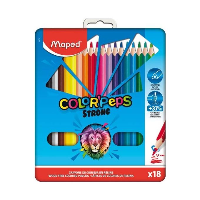 Maped Confezione 24 Pastelli Colori Assortiti Metal Box
