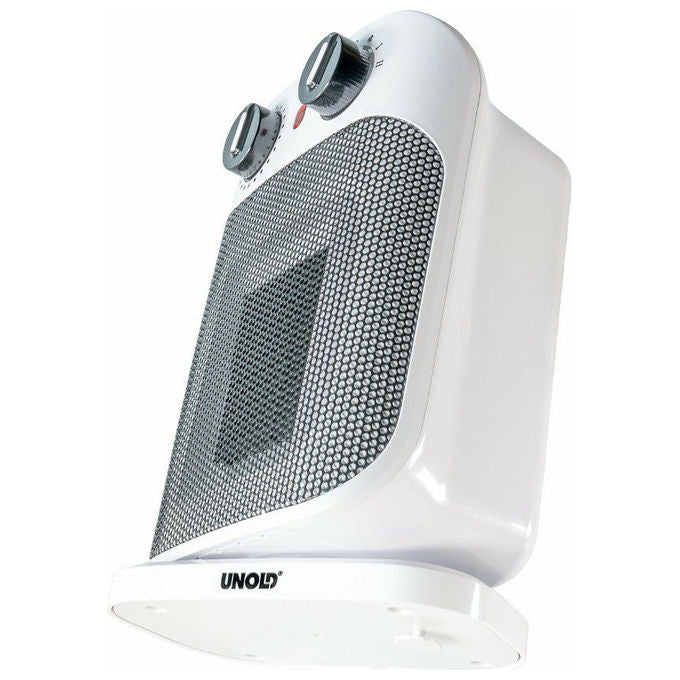 Unold 86460 Riscaldatore Ambiente Elettrico con Ventilatore Ceramica 1800 W Oscillante 70° Spegnimento Automatico e Termostato Regolabile colore Nero Bianco