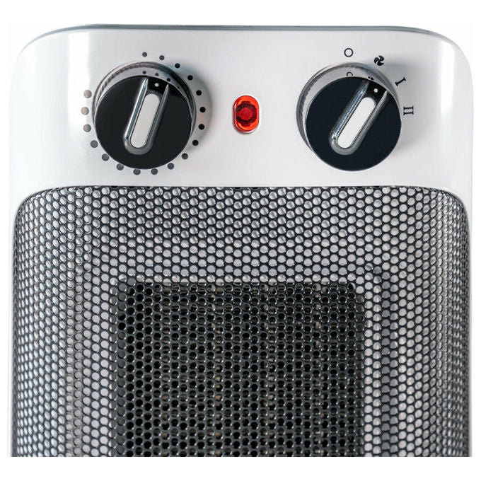 Unold 86460 Riscaldatore Ambiente Elettrico con Ventilatore Ceramica 1800 W Oscillante 70° Spegnimento Automatico e Termostato Regolabile colore Nero Bianco
