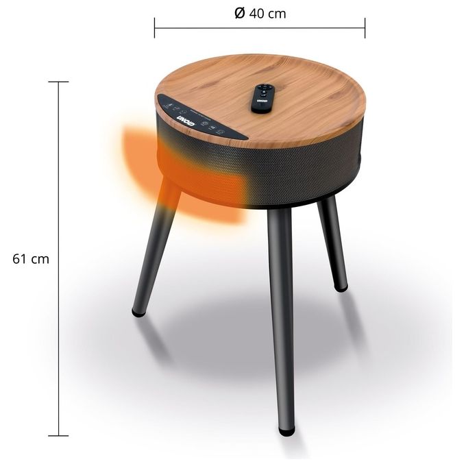 Unold 86545 Riscaldatore ambiente elettrico con ventilatore 2000 W Ceramica con telecomando e timer colore Nero Legno