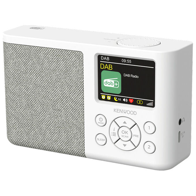 Kenwood CR-M33DAB Radio Portatile Digitale DAB DAB+ FM Bluetooth 5.3 Portata 10 m Batteria 2000 mAh 6 h colore Bianco