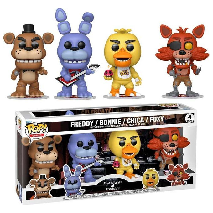 Funko 95660 Pop! Games Five Nights At Freddy's 4PK Figura in Vinile da Collezione 4 Figure Freddy Bonnie Chica Foxy colore Multicolore