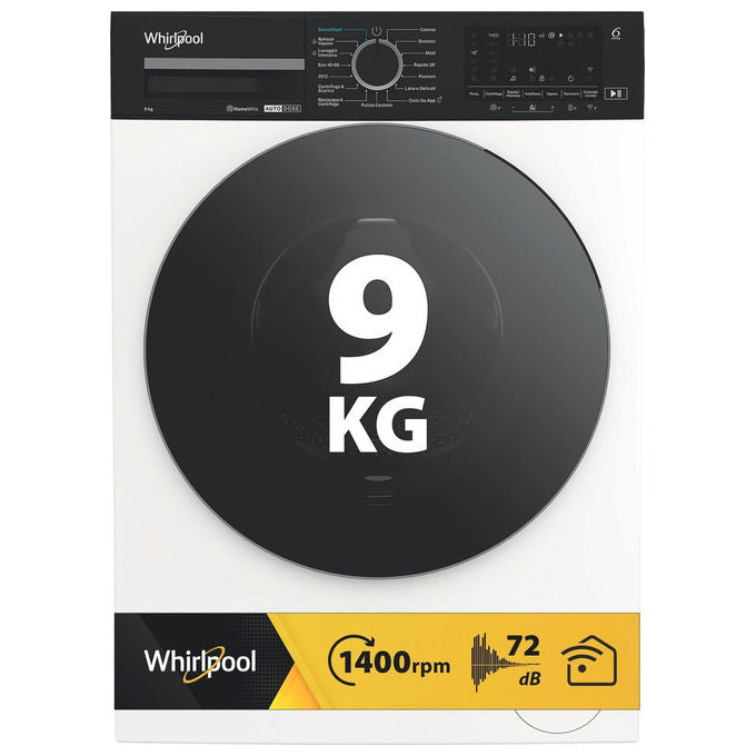 Whirlpool 869991729500 WPM 99W ADS IT Lavatrice smart connessa con WiFi 9 Kg 1400 rpm Classe A 6TH SENSE FreshCare (60x58x84.5 cm) colore Bianco