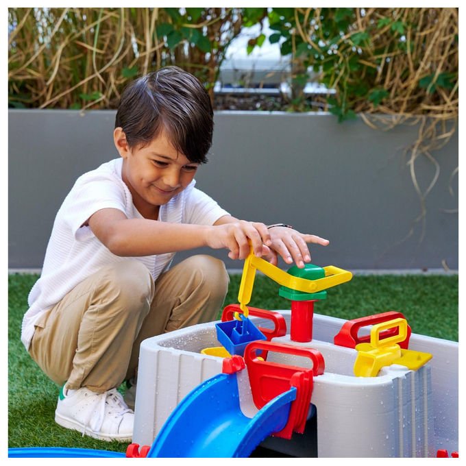 Aquaplay 8700001543 Harbour Set di giochi d'acqua con 3 barche 2 personaggi pompa d'acqua sistema di chiuse 63 pezzi colore Blu Grigio
