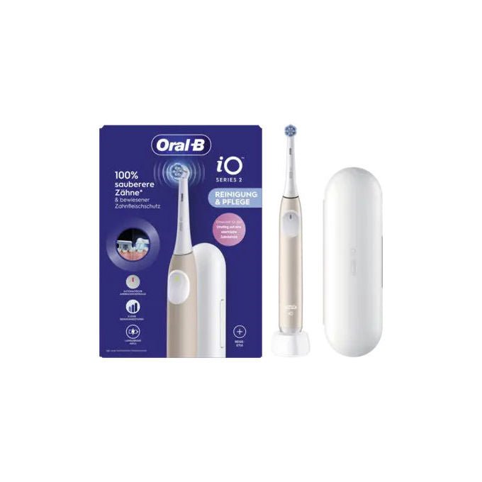 Oral-B 8700216615143 iO Series 2 Spazzolino elettrico con custodia da viaggio 3 modalita' di pulizia Timer 2 minuti autonomia fino a 4 settimane colore Calm Pink