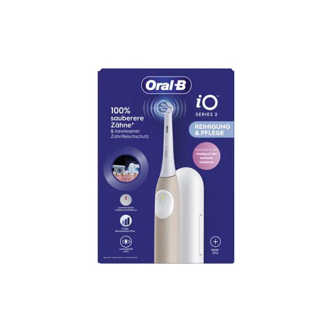 Oral-B 8700216615143 iO Series 2 Spazzolino elettrico con custodia da viaggio 3 modalita' di pulizia Timer 2 minuti autonomia fino a 4 settimane colore Calm Pink