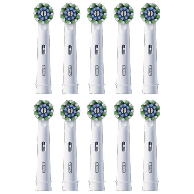 Oral-B EB50RX Pro Cross Action Testine per Spazzolino 10 Pezzi Setole a X Indicatore Usura colore Bianco