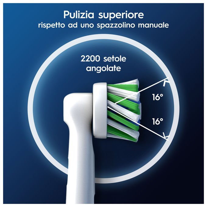 Oral-B EB50RX Pro Cross Action Testine per Spazzolino 10 Pezzi Setole a X Indicatore Usura colore Bianco