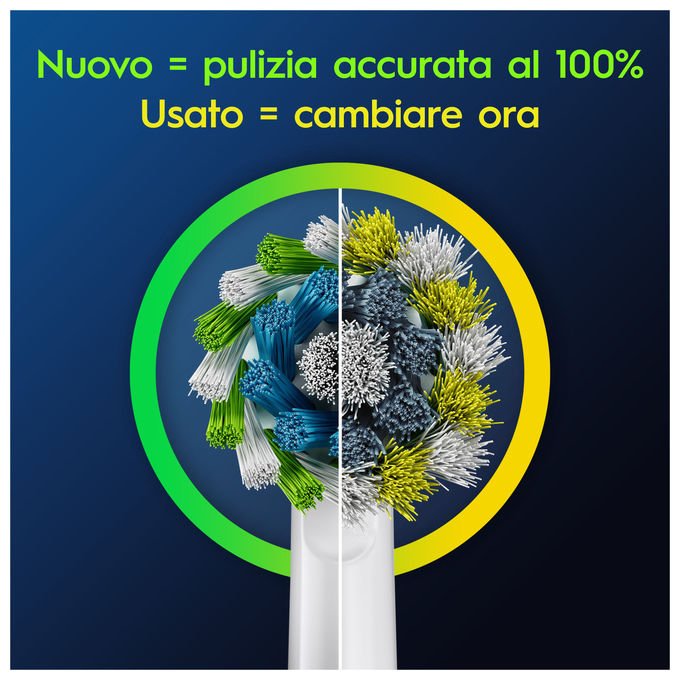 Oral-B EB50RX Pro Cross Action Testine per Spazzolino 10 Pezzi Setole a X Indicatore Usura colore Bianco