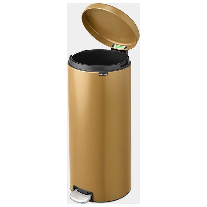 Brabantia 8710755238765 NewIcon Pattumiera a pedale 30 litri con chiusura ammortizzata e base antiscivolo colore Oro
