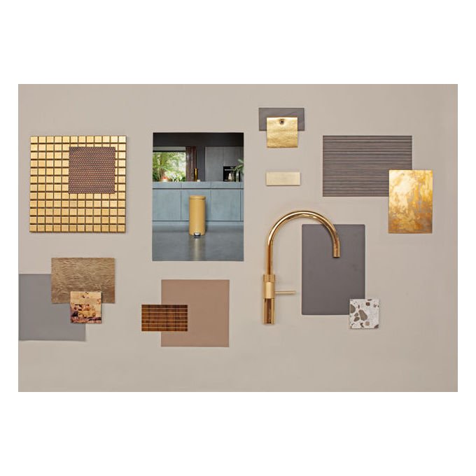 Brabantia 8710755238765 NewIcon Pattumiera a pedale 30 litri con chiusura ammortizzata e base antiscivolo colore Oro
