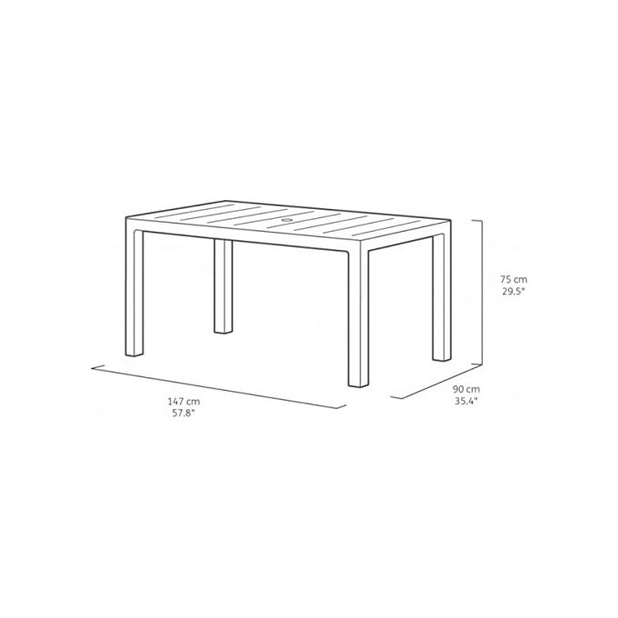 Keter Tavolo Julie 147X90X74,5H Bianco