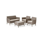 Keter Salemo Lounge Set Cappuccino per Arredo e Mobili da Giardino Elegante e Resistente per un Comodo Spazio Esterno