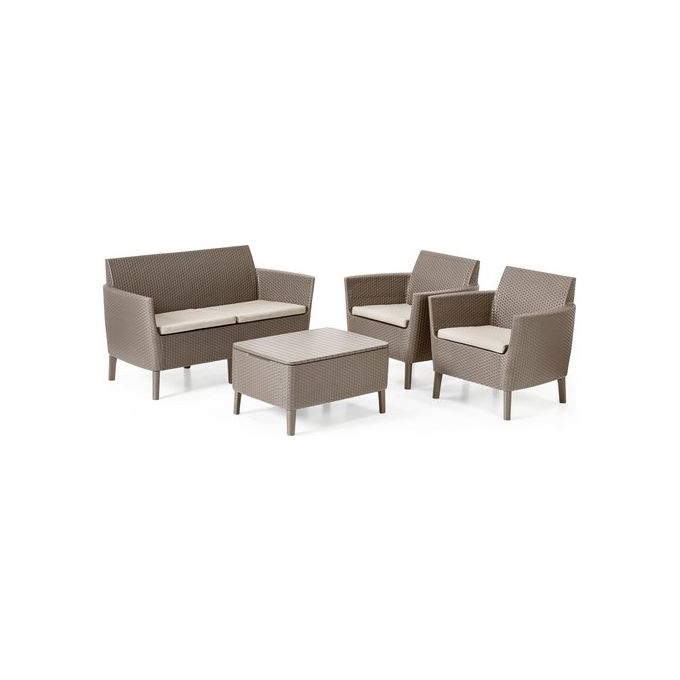 Keter Salemo Lounge Set Cappuccino per Arredo e Mobili da Giardino Elegante e Resistente per un Comodo Spazio Esterno