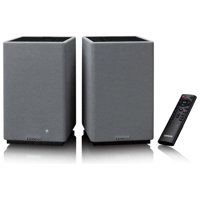 Lenco SPB240BKGY Coppia Casse Attive 2 x 40 W Bluetooth 5.3 Classe D Grigio e Nero