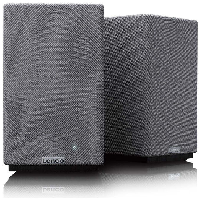 Lenco SPB240BKGY Coppia Casse Attive 2 x 40 W Bluetooth 5.3 Classe D Grigio e Nero
