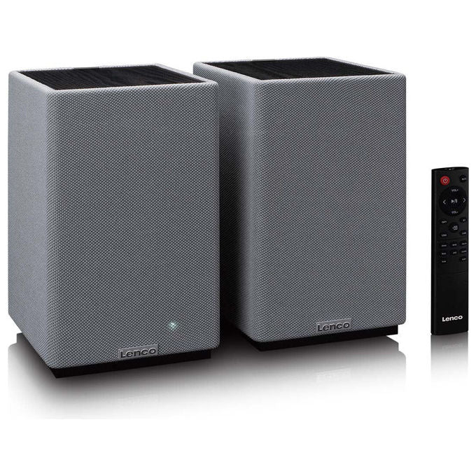Lenco SPB240BKGY Coppia Casse Attive 2 x 40 W Bluetooth 5.3 Classe D Grigio e Nero