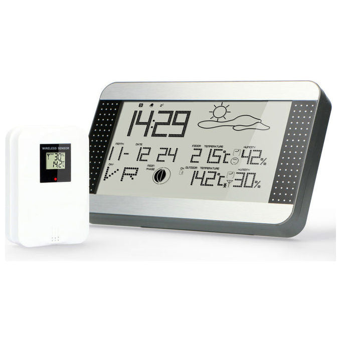 Alecto 8712412533152 WS-1700 Stazione Meteorologica con Sensore Esterno Wireless Display LCD 19,6 cm (7.7'') colore Nero Argento