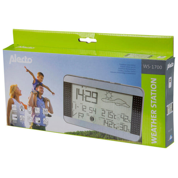 Alecto 8712412533152 WS-1700 Stazione Meteorologica con Sensore Esterno Wireless Display LCD 19,6 cm (7.7'') colore Nero Argento