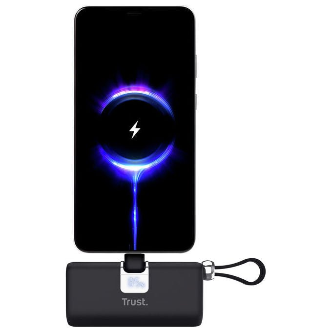 Trust 26104 PACTO Powerbank 5000 mAh 20W PD Cavo USB-C Integrato Display LED colore Nero