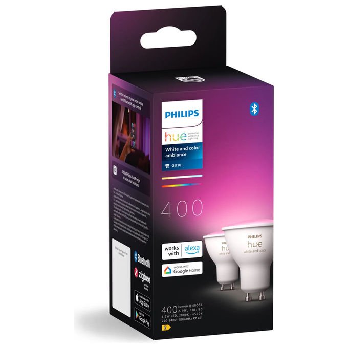 Philips Hue 8720169229815 White and Color Ambiance Faretto luminoso intelligente GU10 4 2 W 400 lm 25000 h colore Bianco e Colorato