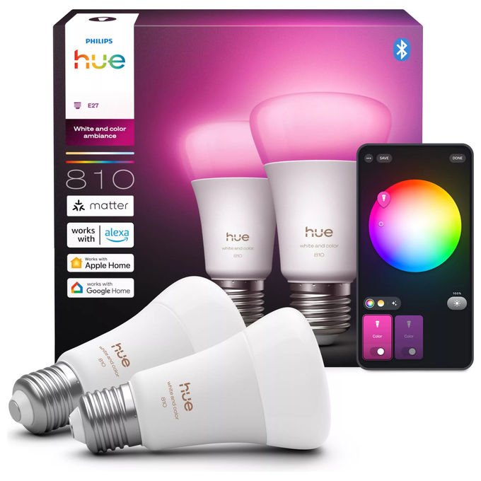Philips 8720169364363 Philips Hue White and Color ambiance Lampadina intelligente E27 810 lm dimmerabile con app e voce colore Bianco