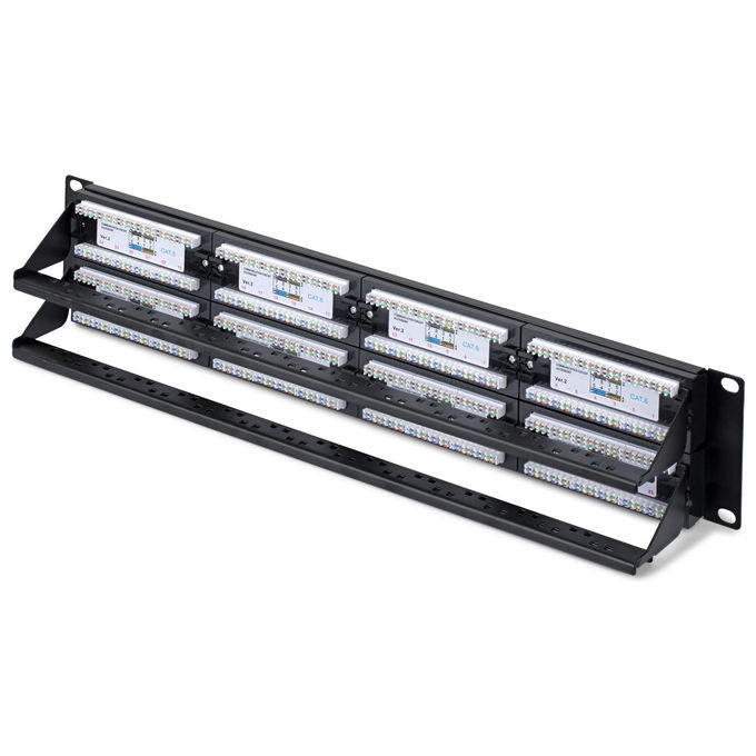 StarTech.com CPANEL48 Pannello Patch Cat6 48 porte 2U Rackmount RJ45 UTP 110 Punch-Down colore Nero