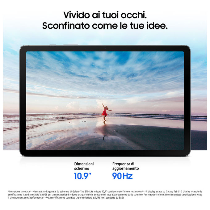 Samsung 8806097638612 Galaxy Tab S10 Lite Tablet Android 15 256 GB 8 GB RAM 10.9'' 90 Hz colore Grigio