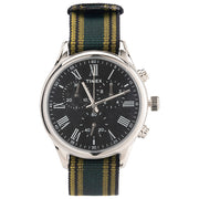 Timex Orologio al Quarzo WESTON AVENUE Quadrante in Acciaio 38 MM Resistente all'Acqua fino a 50 M Cinturino in Tessuto Blu-Giallo-Verde
