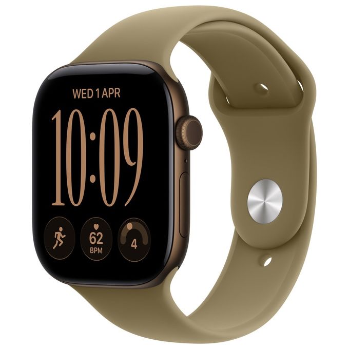Apple MJEU4QL-A Apple Watch Series 12 GPS Cassa 46 mm in Alluminio Memoria 64 GB Colore Bronzo Scuro con Cinturino Sport Colore Oliva