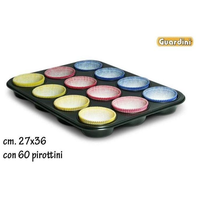 Guardini Stampo Muffin Gardenia 12 Posti con 60 Pirottini