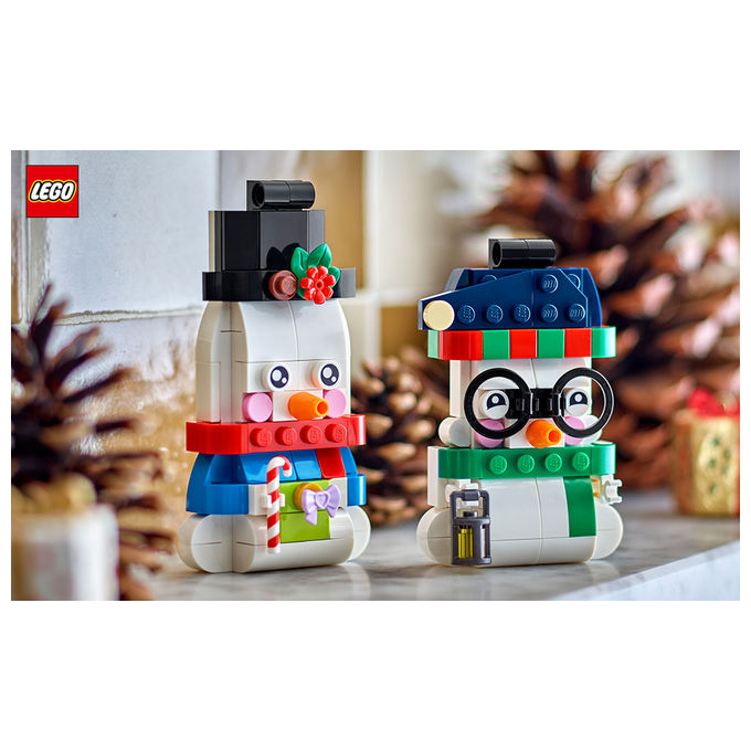 Lego 40812 Pupazzi di Neve Ornamentali Set da Costruzione 168 Pezzi per Bambini da 6 Anni in Su colore Multicolore