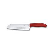 Victorinox 6.8521.17B Swiss Classic Coltello Santoku Lama liscia con rientranze lunghezza 17 cm colore Rosso