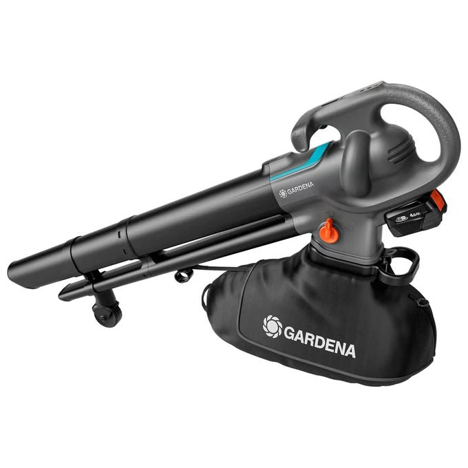 Gardena P4A Soffiatore-Aspiratore A Batteria PowerJet Collect 18V 353 km-h 10:1 30 L 96 dB colore Nero Blu Arancione