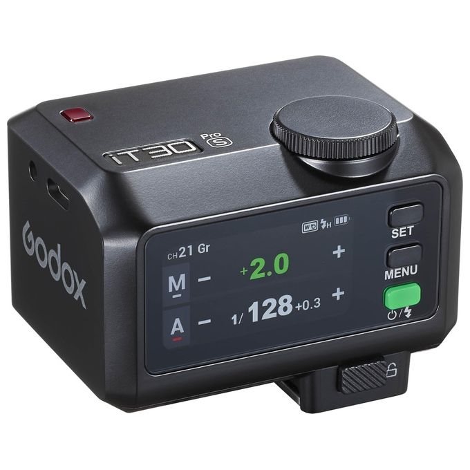 Godox D298081 iT30pro Flash TTL per Fujifilm con schermo touch e wireless 2,4 GHz colore Nero
