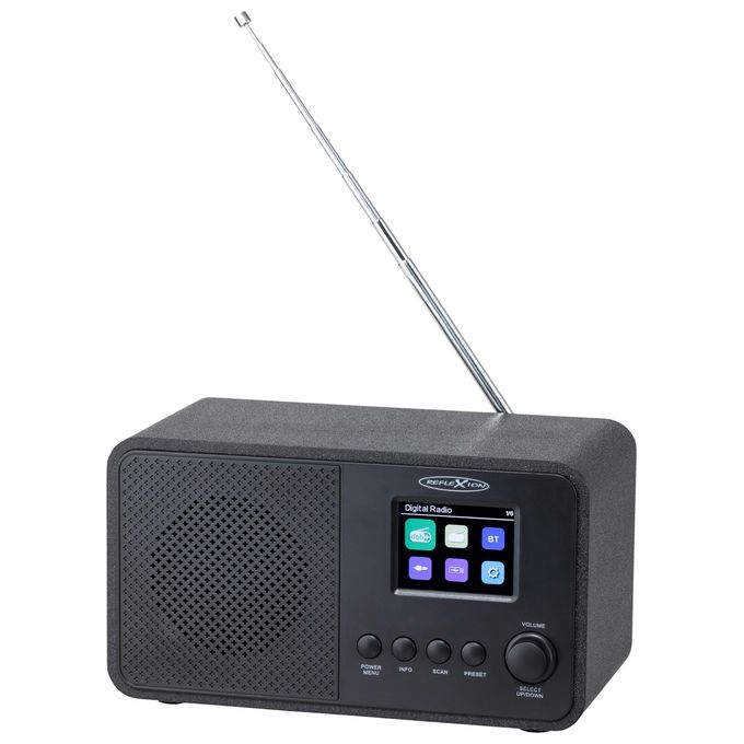 Reflexion HRA23INT-B Radio Internet con DAB+ FM CD Bluetooth USB AUX-In TFT 2,4 pollici Wi-Fi 2,4 GHz Potenza 2 x 80 W colore Nero
