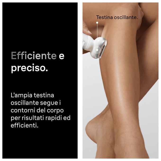 Braun 8700216963657 Silk·épil 9 Epilatore Wet and Dry 40 pinzette MicroGrip ricaricabile 50 min Bianco