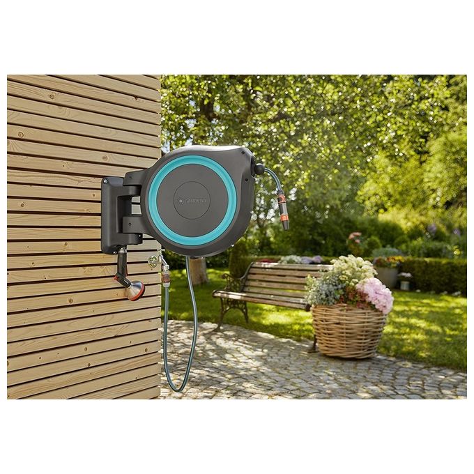 Gardena Avvolgitubo a Parete RollUp XL Turchese 35mt