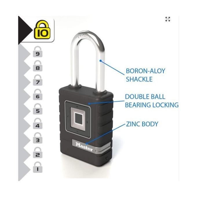 Master Lock 4901EURDLHCC Lucchetto Biometrico Robusto