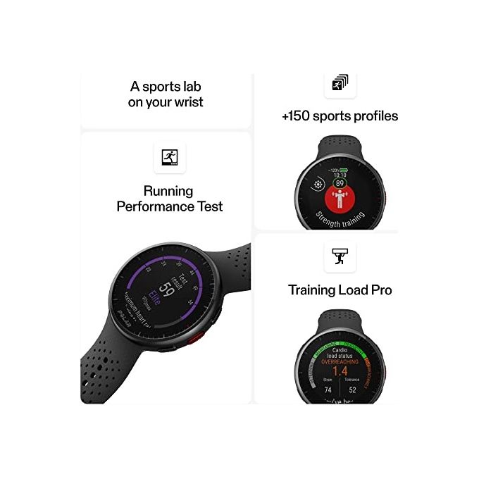 Polar Pacer PRO Running Watch 1.2'' GPS Sport Salute Notifiche Barometro Carbon Gray S-L
