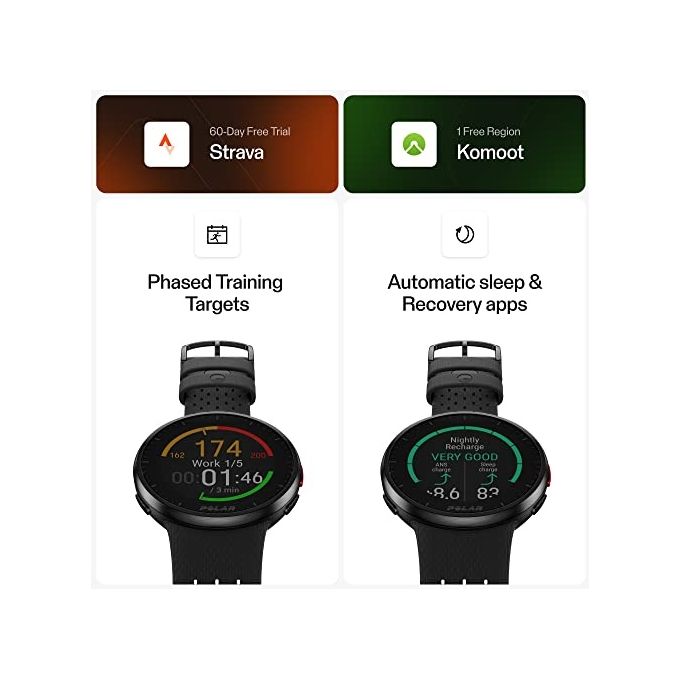Polar Pacer PRO Running Watch 1.2'' GPS Sport Salute Notifiche Barometro Carbon Gray S-L