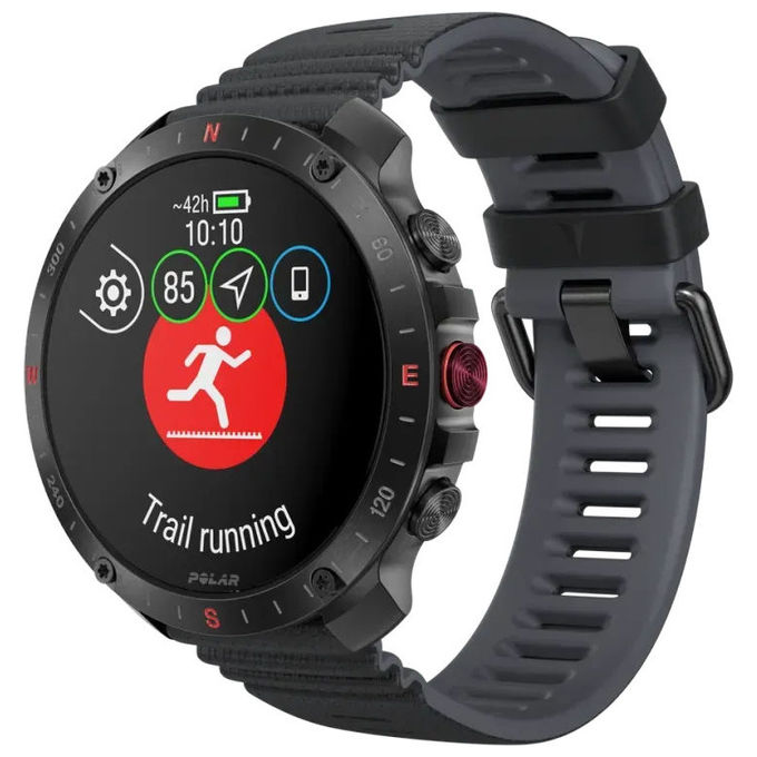 Polar 900110283 Grit X2 Pro Orologio Sportivo Display AMOLED 3.53 cm (1.39'') Risoluzione 454 x 454 Pixel GPS Dual-band Memoria 32 GB Batteria 488 mAh Resistenza 10 ATM colore Nero